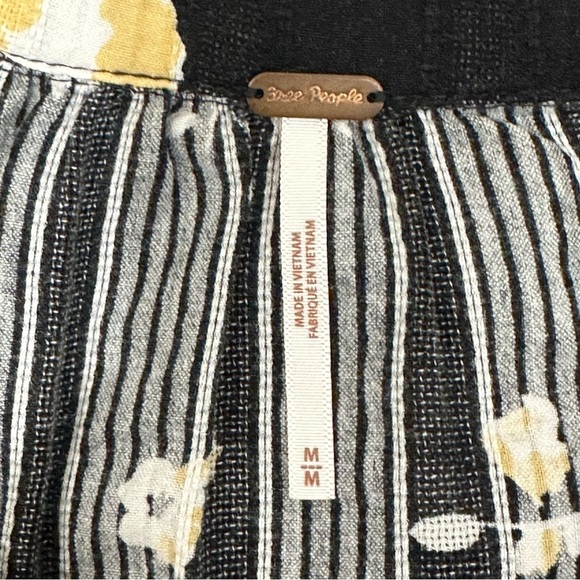 Free People Blushing Blossom Button Up Wide Collar Statement Sleeved Shirt - Picture 6 of 8